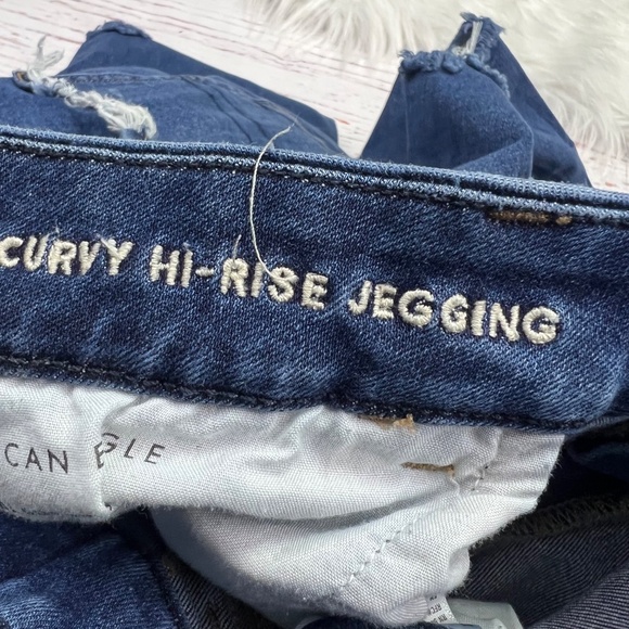 👖|•AMERICAN EAGLE•| Curvy Hi-Rise Jegging Distressed Size 16👖 - Picture 5 of 8